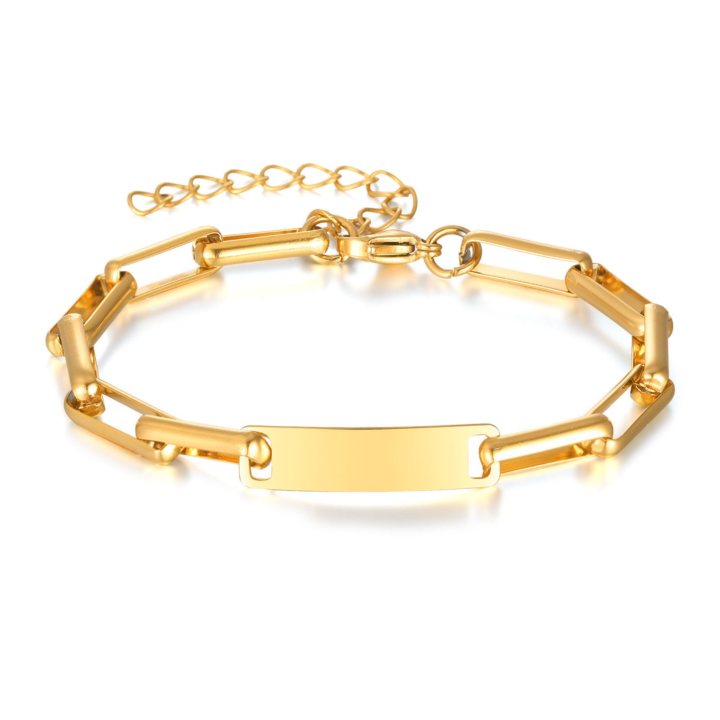 La Bonita Long Link Mixed Chain Bracelet In Gold Plate