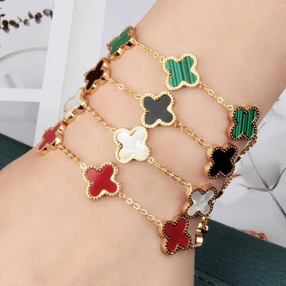 La Bonita 18k Gold Plated Four Leaf Clover Bracelet